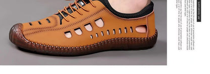 🔥Limited Time Offer 49% OFF🔥New Men's Hollow Breathable Genuine Leather Anti-Slip Casual Shoes