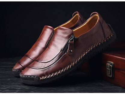 🔥Limited Time Offer 49% OFF🔥New Men's Genuine Leather Zipper Slip-on Casual Shoes