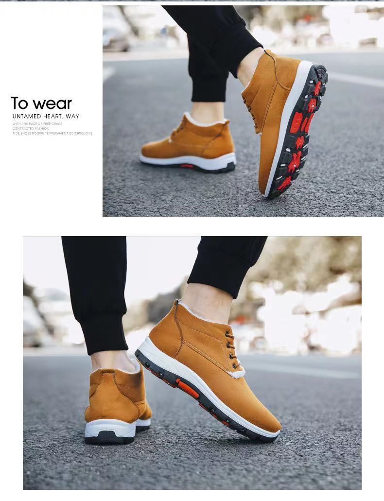 Men's Winter Thickened Wool Warm Casual Snow Boots