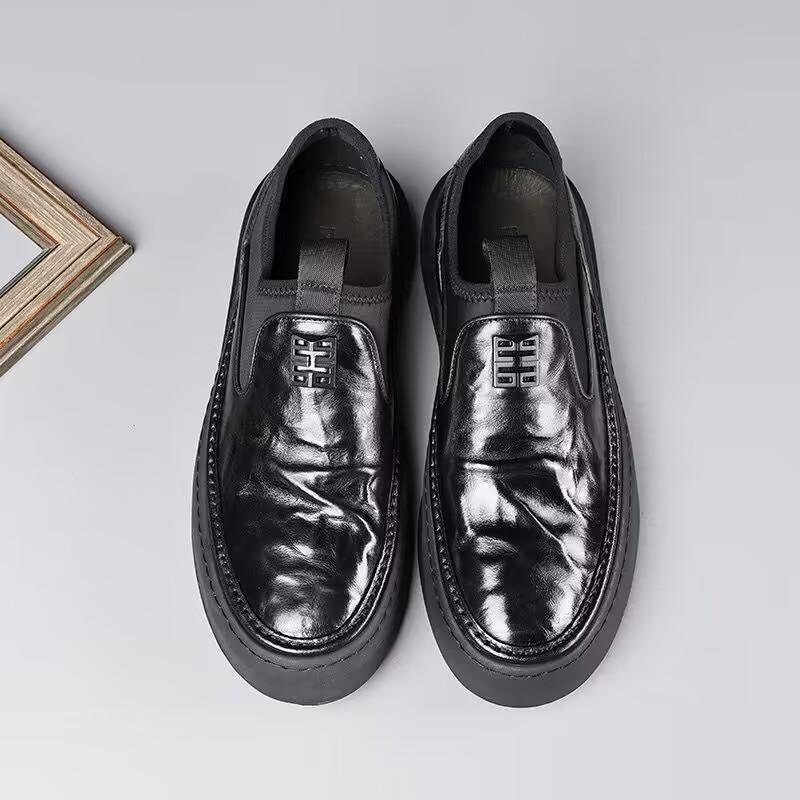 ✅High -quality Dedication✅Men's Genuine Leather Thick-soled Waterproof Slip-on Casual Shoes