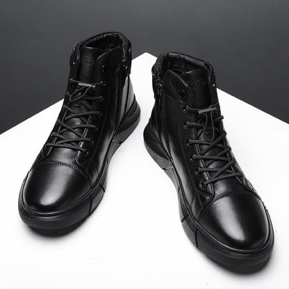 New Men's Warm High-top Casual Leather Boots