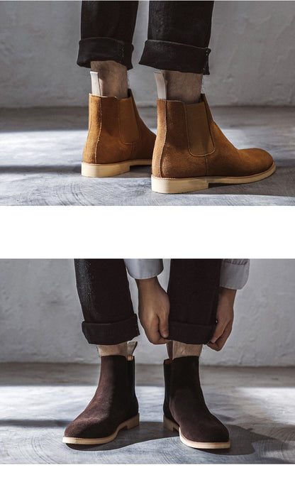 Men's Genuine Leather Autumn and Winter Chelsea Boots