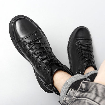 New Men's Warm High-top Casual Leather Boots