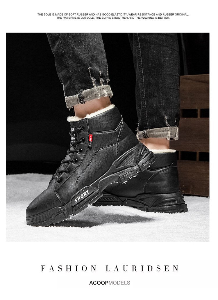 Winter Men's Casual Wool Warm Snow Boots