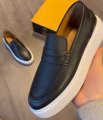 ✅High -quality Dedication✅Men’s Classic Textured Genuine Leather Slip-on Casual Shoes