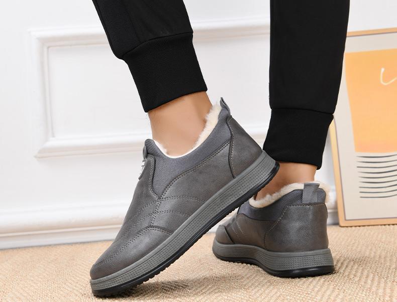 ✅High -quality Dedication✅Men's Winter Waterproof Genuine Leather Wool Warm Slip-on Shoes