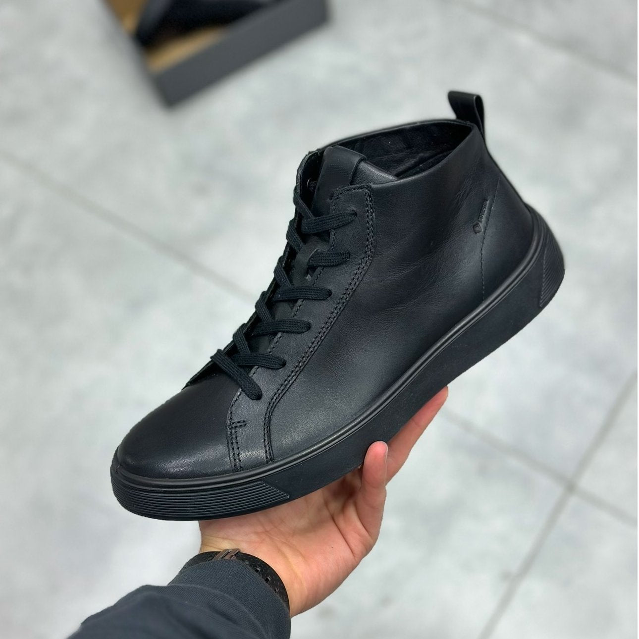 Genuine Leather Handmade Men's High Top Casual Shoes