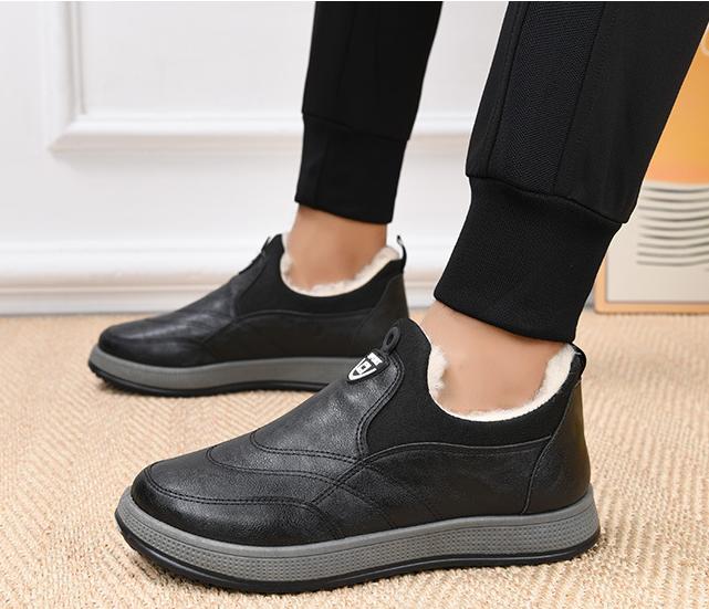 ✅High -quality Dedication✅Men's Winter Waterproof Genuine Leather Wool Warm Slip-on Shoes