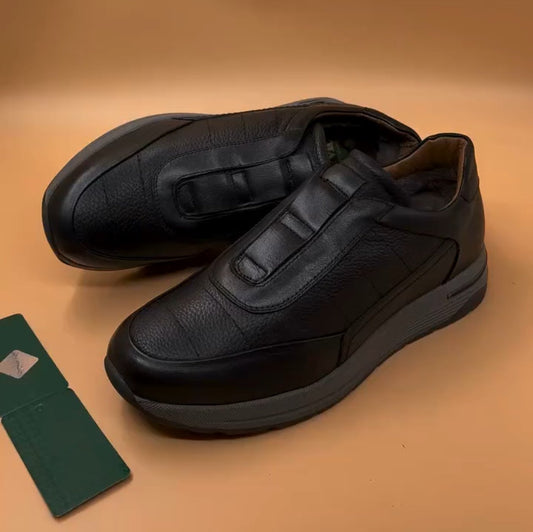 Men's Handmade Slip-on Leather Cotton Shoes