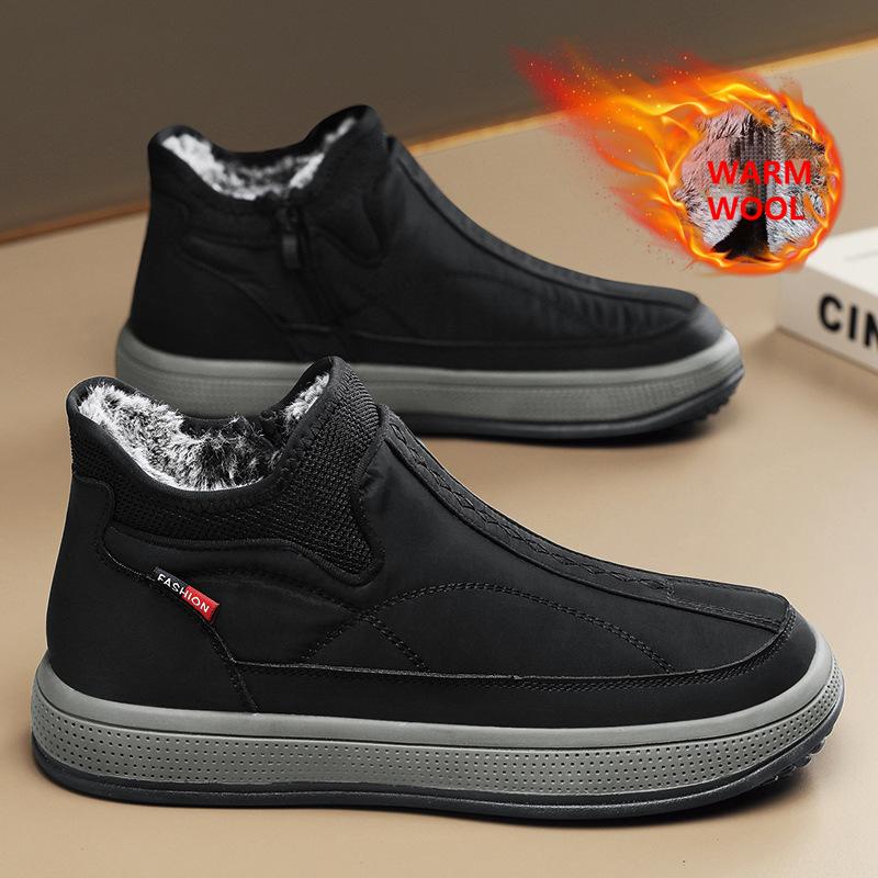 Men's Winter Wool Warm Casual Slip-on Snow Boots