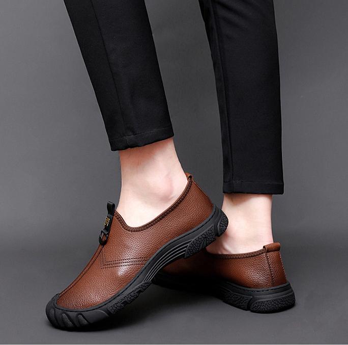 ✅High -quality Dedication✅Men's New Genuine Leather Soft Sole Slip-on Driving Casual Shoes