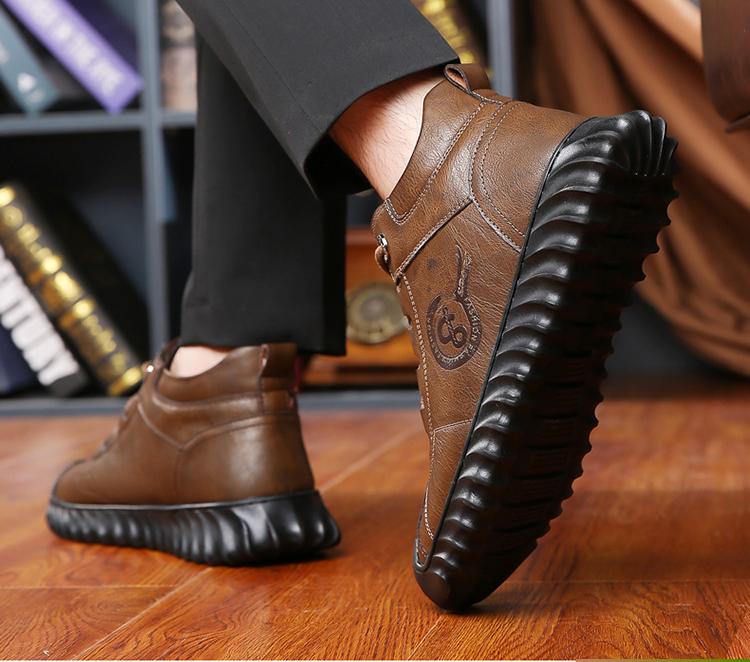 ✅High -quality Dedication✅Winter Men's Genuine Cowhide Wool Warm Soft-soled Cotton Shoes