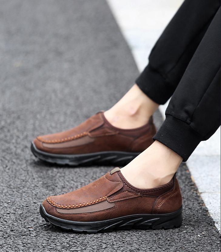 🔥Limited Time Offer 49% OFF🔥Men's Genuine Leather Breathable British Style Slip-on Casual Shoes