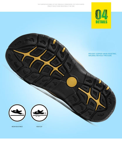 🔥Limited Time Offer 49% OFF🔥New Men's Leather Closed Toe Outdoor Walking Water Sandals