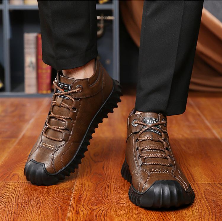 ✅High -quality Dedication✅Winter Men's Genuine Cowhide Wool Warm Soft-soled Cotton Shoes