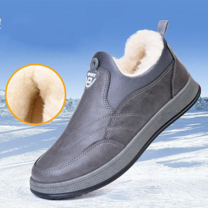✅High -quality Dedication✅Men's Winter Waterproof Genuine Leather Wool Warm Slip-on Shoes
