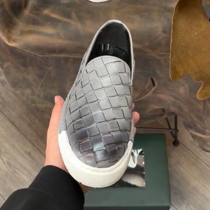 ✅High -quality Dedication✅Men's New Woven Genuine Cowhide Versatile Casual Shoes