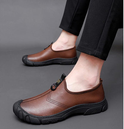 ✅High -quality Dedication✅Men's New Genuine Leather Soft Sole Slip-on Driving Casual Shoes