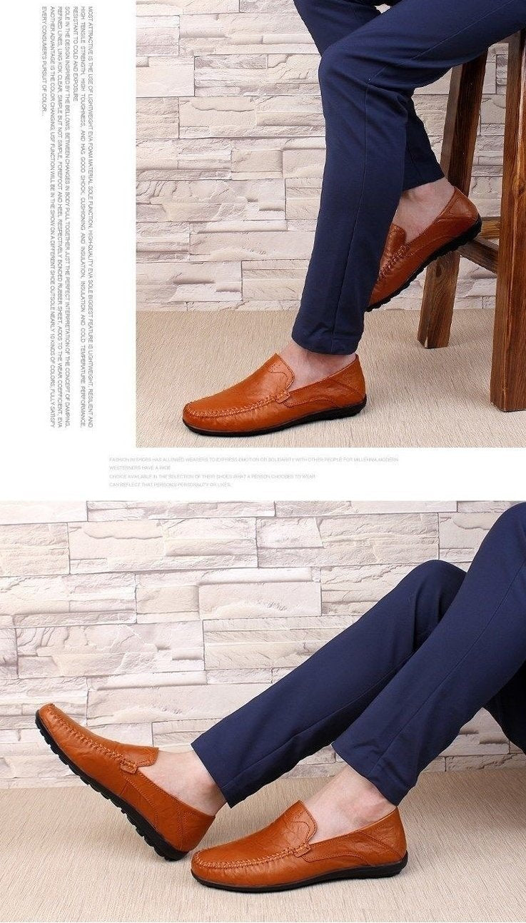 ✅High -quality Dedication✅Men's New Genuine Cowhide Soft Slip-on Casual Shoes