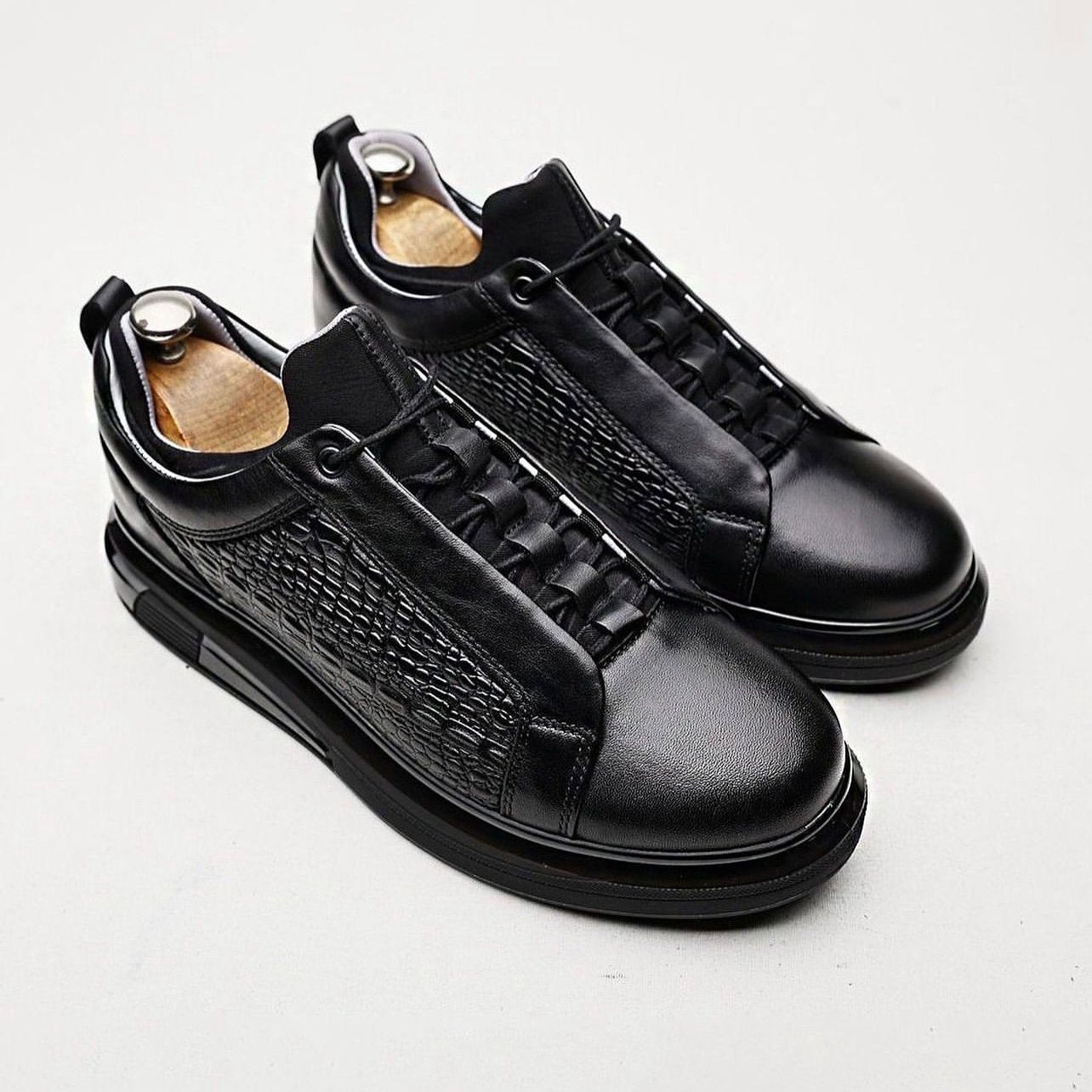 Men's Handmade Classic Leather Elastic Air Cushion Casual Shoes