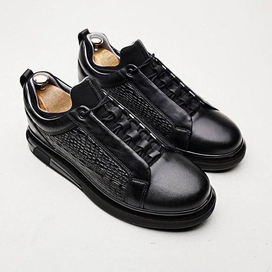 Men's Handmade Classic Leather Elastic Air Cushion Casual Shoes