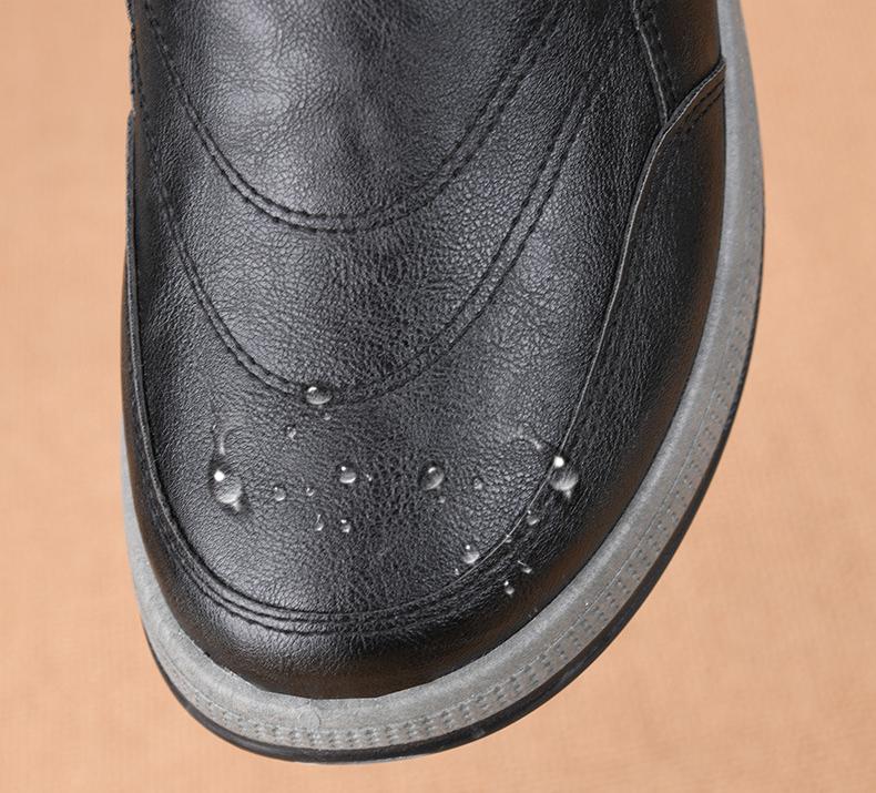 ✅High -quality Dedication✅Men's Winter Waterproof Genuine Leather Wool Warm Slip-on Shoes