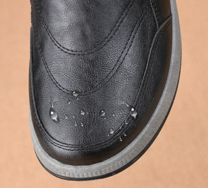 ✅High -quality Dedication✅Men's Winter Waterproof Genuine Leather Wool Warm Slip-on Shoes