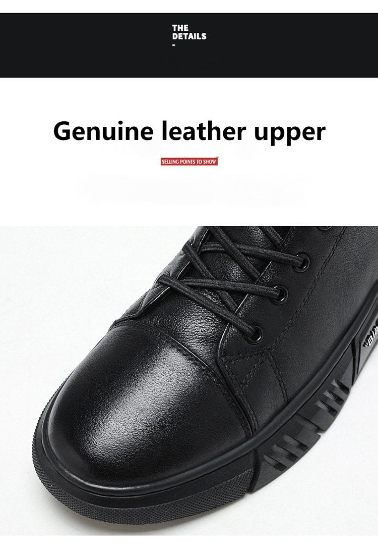 New Men's Warm High-top Casual Leather Boots