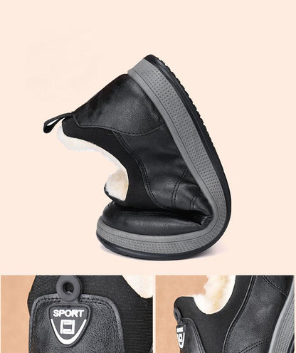 ✅High -quality Dedication✅Men's Winter Waterproof Genuine Leather Wool Warm Slip-on Shoes