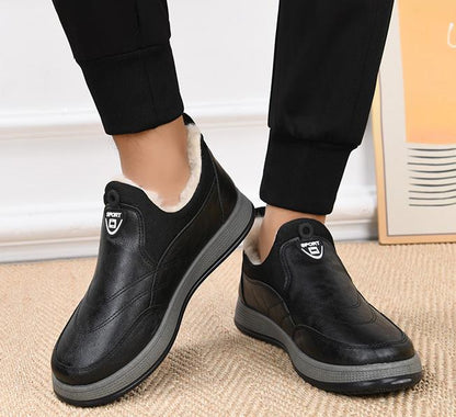 ✅High -quality Dedication✅Men's Winter Waterproof Genuine Leather Wool Warm Slip-on Shoes