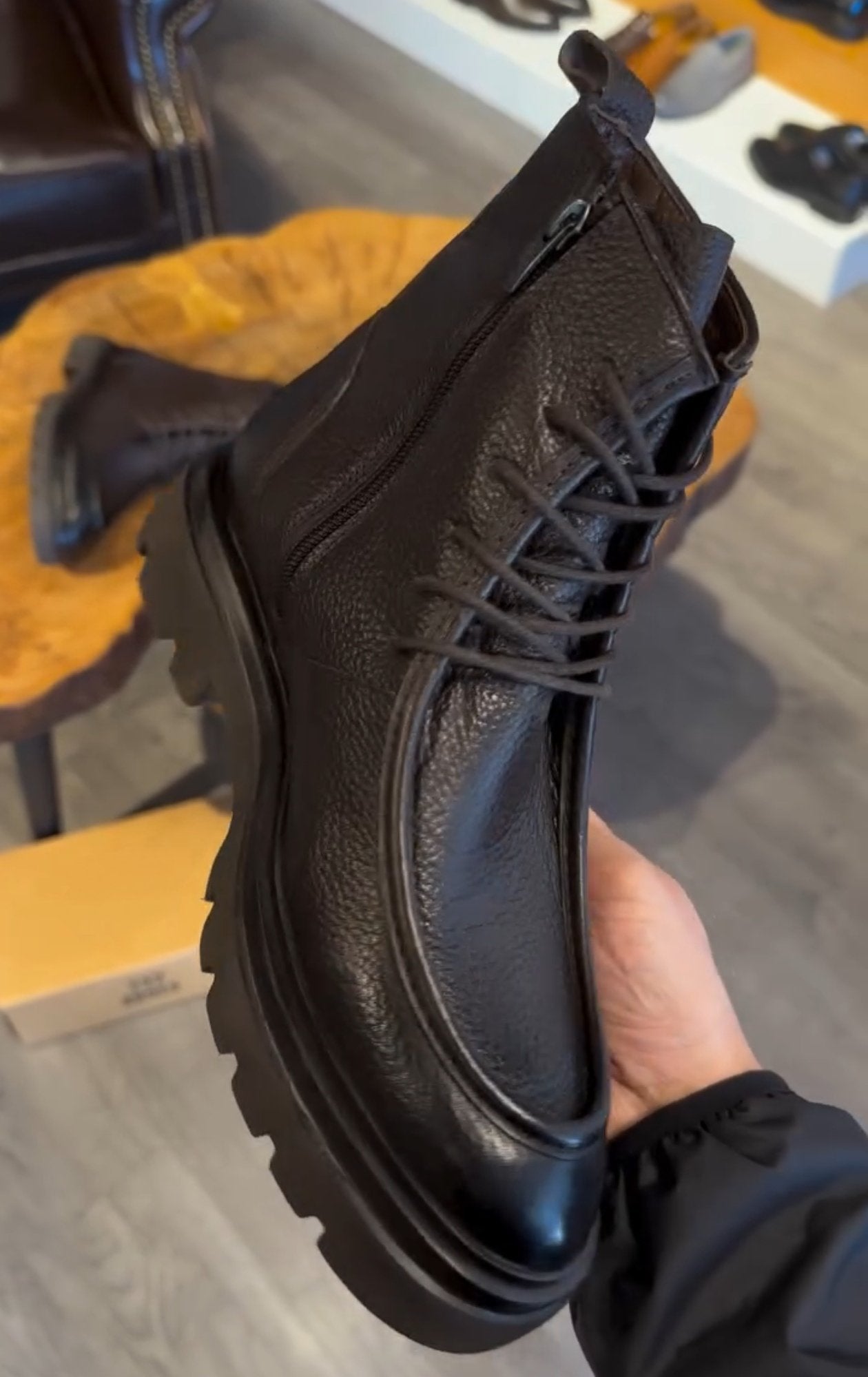 ✅High -quality Dedication✅Men's Premium Genuine Leather Classic Zipper Casual Boots