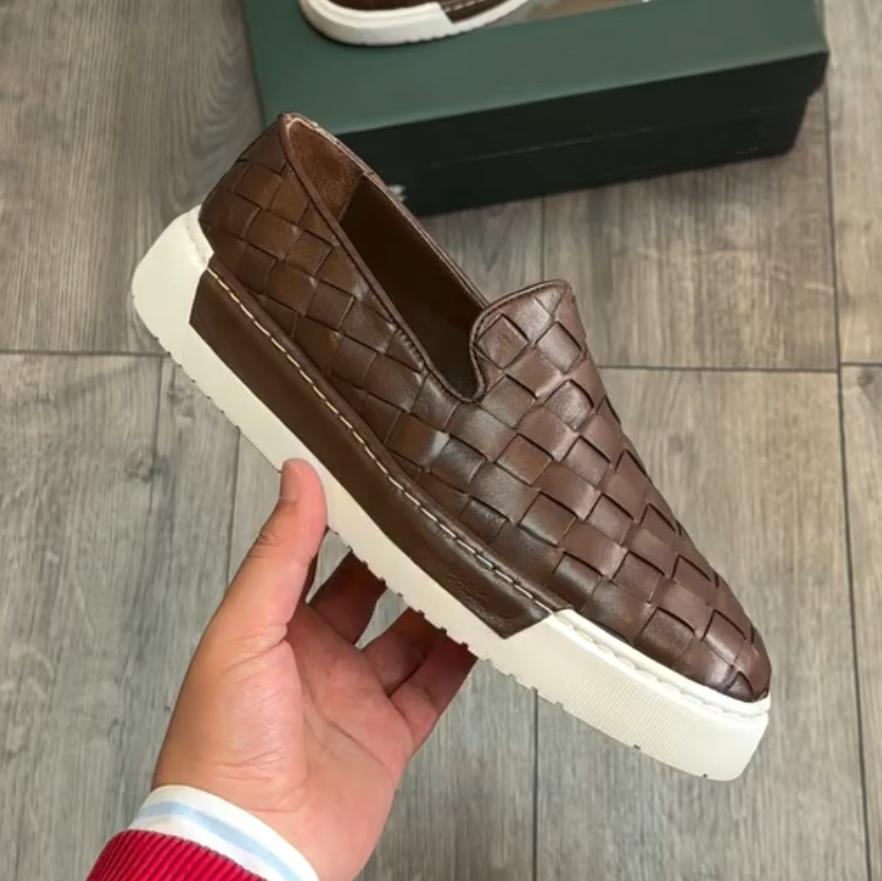 ✅High -quality Dedication✅Men's New Woven Genuine Cowhide Versatile Casual Shoes