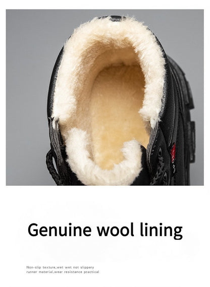 Winter Men's Casual Wool Warm Snow Boots