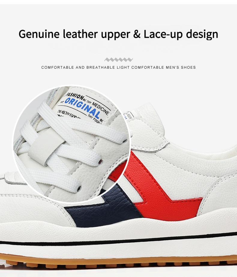 New Men's Genuine Leather Casual Running Shoes