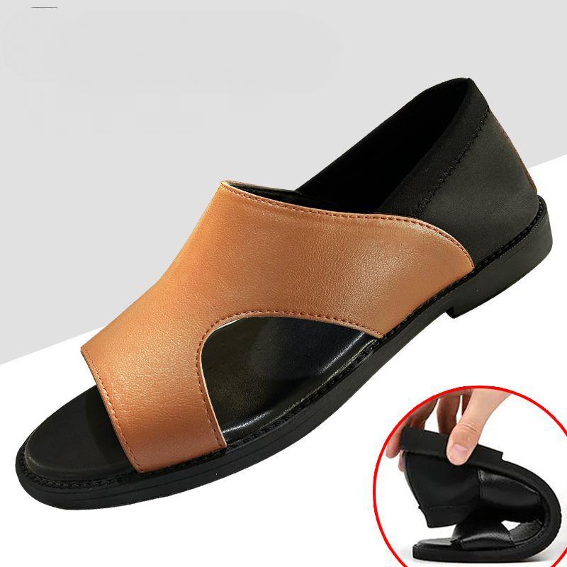 🔥Limited Time Offer 49% OFF🔥Men's Genuine Leather Soft Sole Anti-Slip Beach Driving Sandals