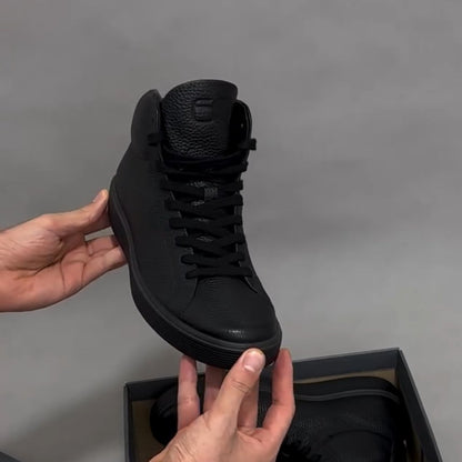 New Soft Genuine Leather Handmade Men's High Top Casual Shoes