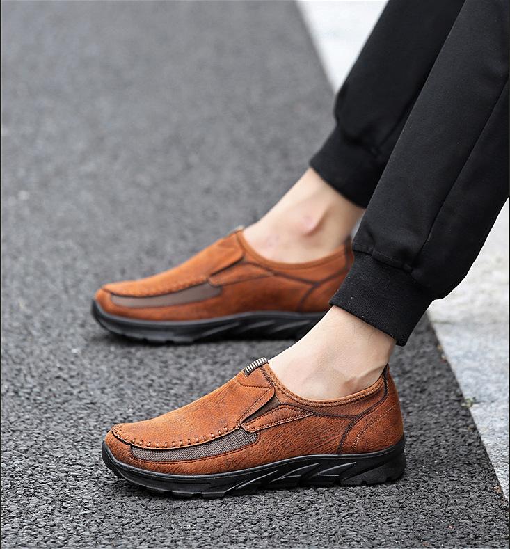 🔥Limited Time Offer 49% OFF🔥Men's Genuine Leather Breathable British Style Slip-on Casual Shoes