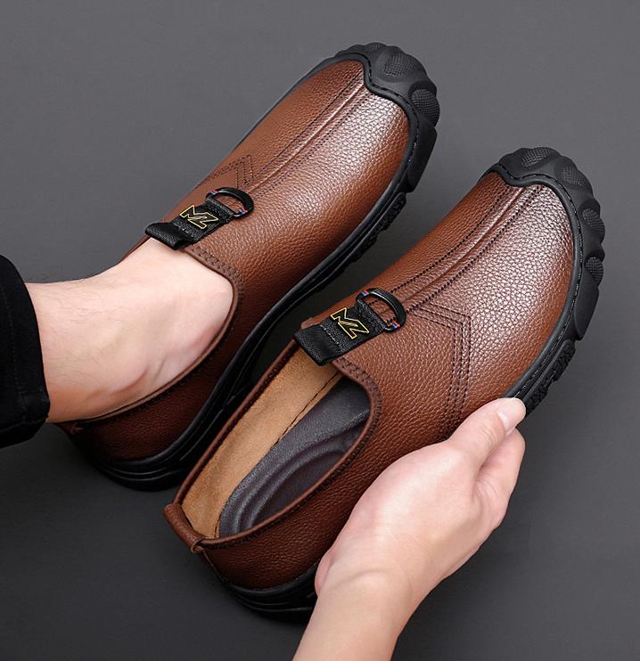 ✅High -quality Dedication✅Men's New Genuine Leather Soft Sole Slip-on Driving Casual Shoes