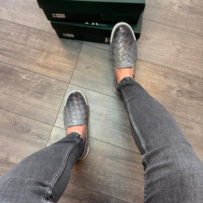 ✅High -quality Dedication✅Men's New Woven Genuine Cowhide Versatile Casual Shoes