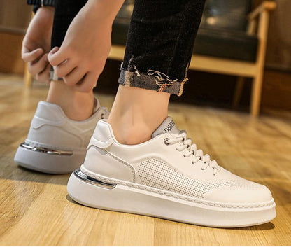 Men's New Breathable Perforated Leather Sports Casual Shoes