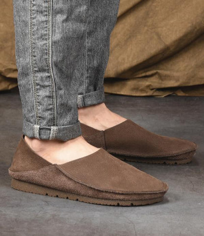 ✅High -quality Dedication✅Men's New Breathable Suede Leather Slip-on Soft Sole Driving Casual Shoes