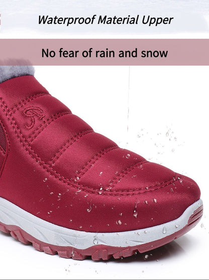 Winter Women's Windproof Thickened Wool Warm Snow Boots