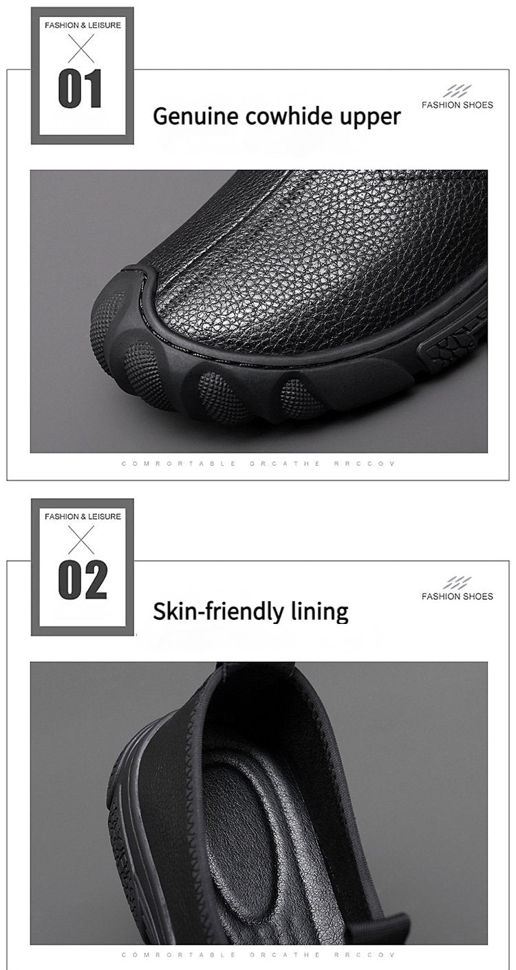 ✅High -quality Dedication✅Men's New Genuine Leather Soft Sole Slip-on Driving Casual Shoes