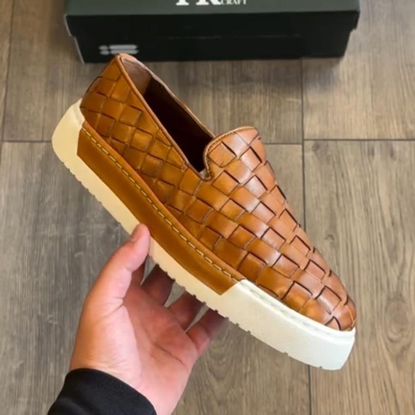 ✅High -quality Dedication✅Men's New Woven Genuine Cowhide Versatile Casual Shoes