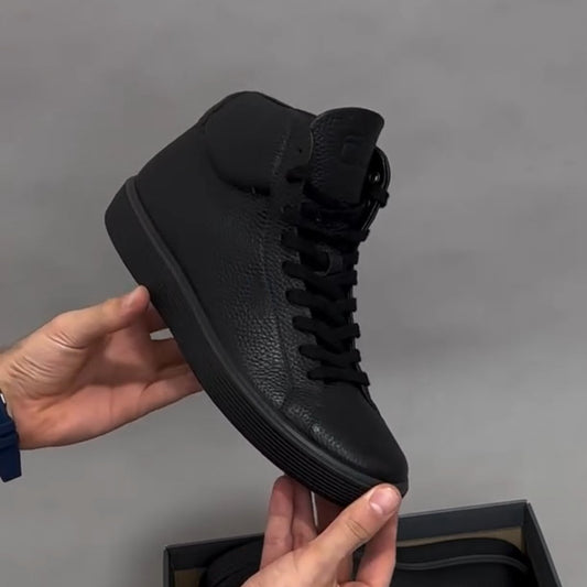 New Soft Genuine Leather Handmade Men's High Top Casual Shoes