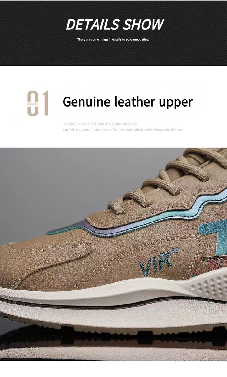 Autumn and Winter Men's Genuine Leather Casual Sneakers