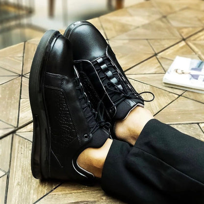 Men's Handmade Classic Leather Elastic Air Cushion Casual Shoes