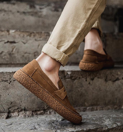 ✅High -quality Dedication✅Men's Genuine Suede Slip-on Soft Sole Casual Loafers