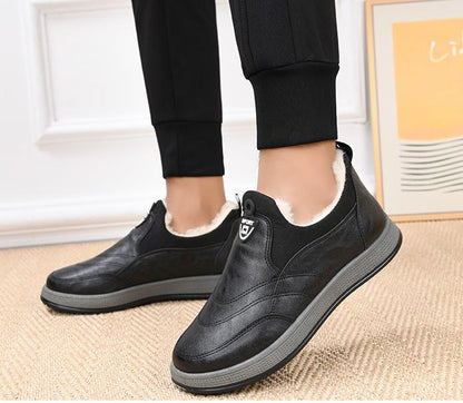 ✅High -quality Dedication✅Men's Winter Waterproof Genuine Leather Wool Warm Slip-on Shoes
