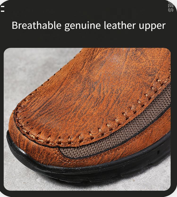 🔥Limited Time Offer 49% OFF🔥Men's Genuine Leather Breathable British Style Slip-on Casual Shoes